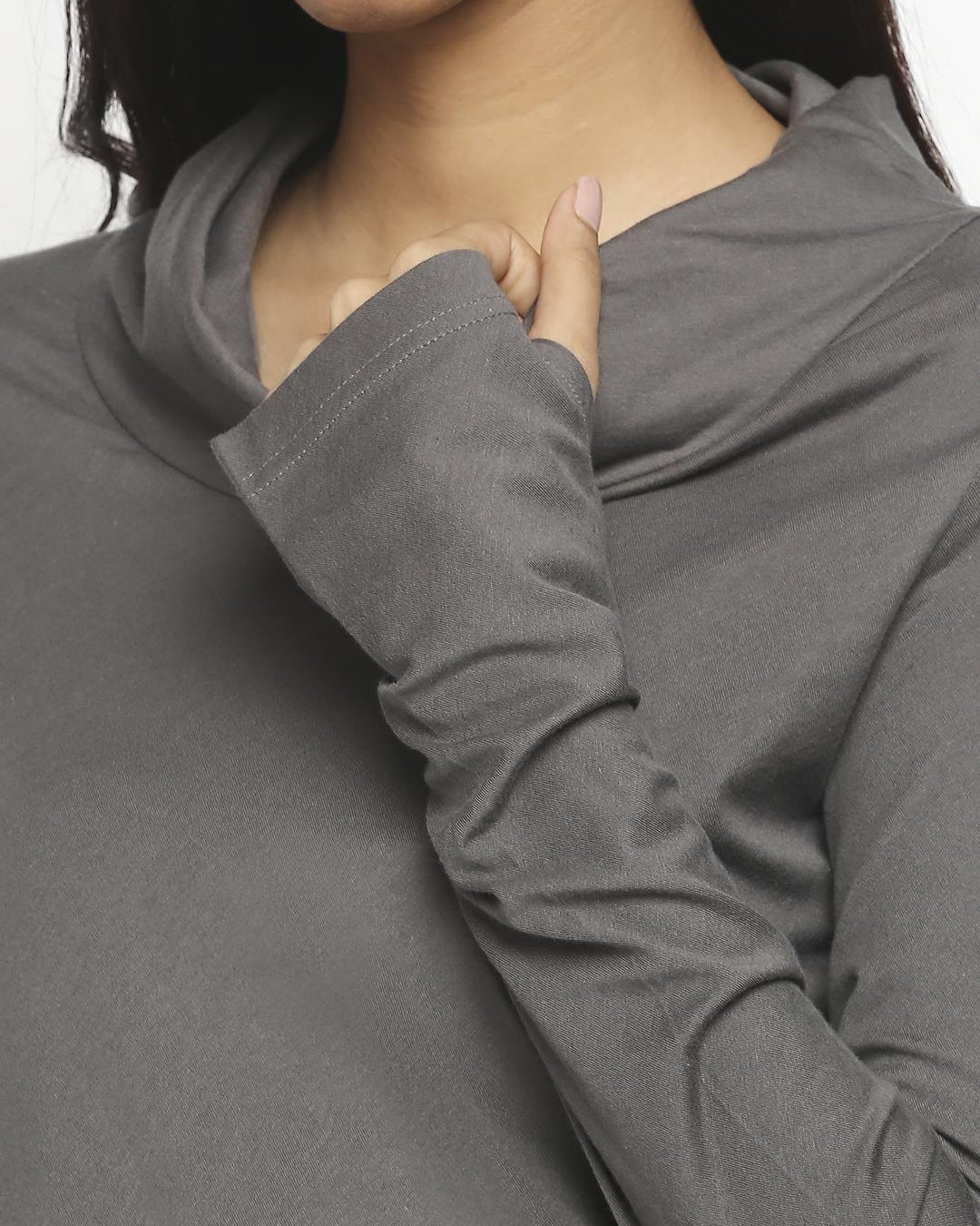 Effy Long Sleeve Top in Grey solid - Our Better Planet