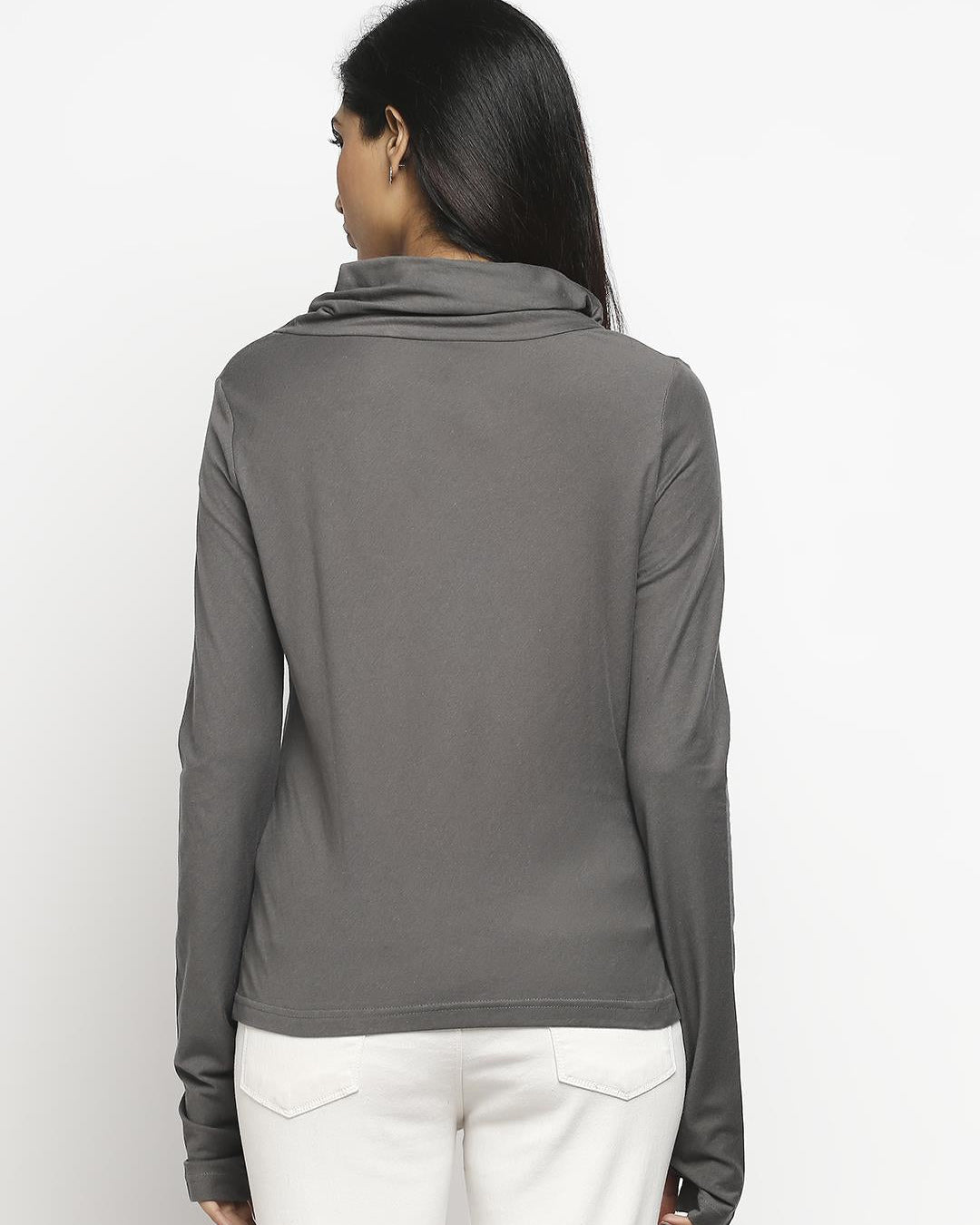 Effy Long Sleeve Top in Grey solid - Our Better Planet