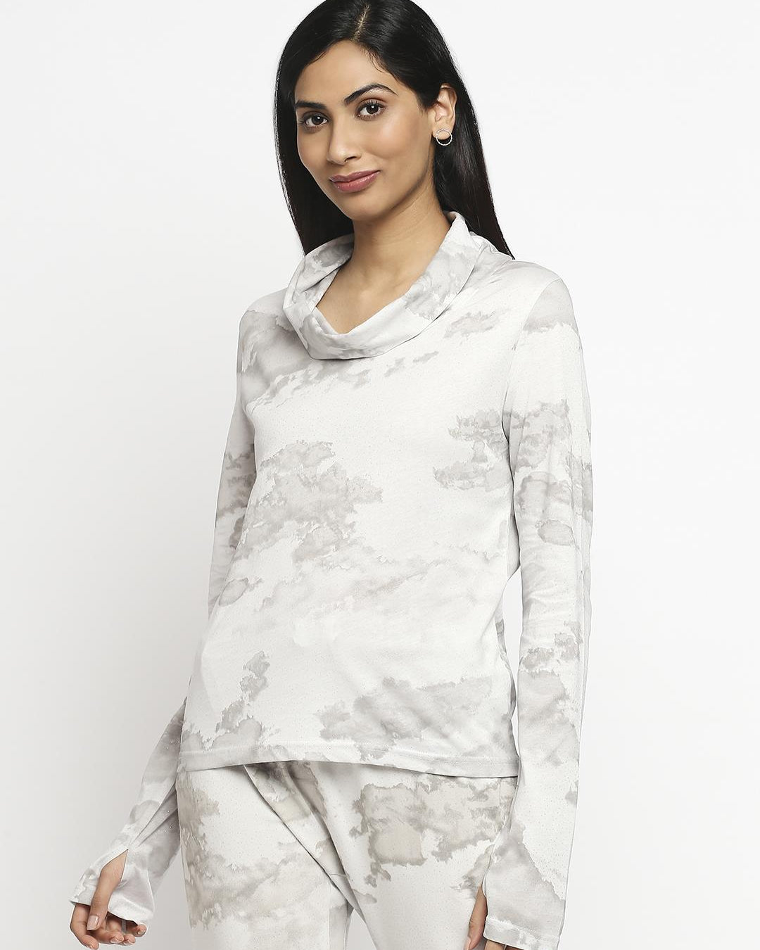 Effy Long Sleeve Top in Netural Cloud Glitter - Our Better Planet