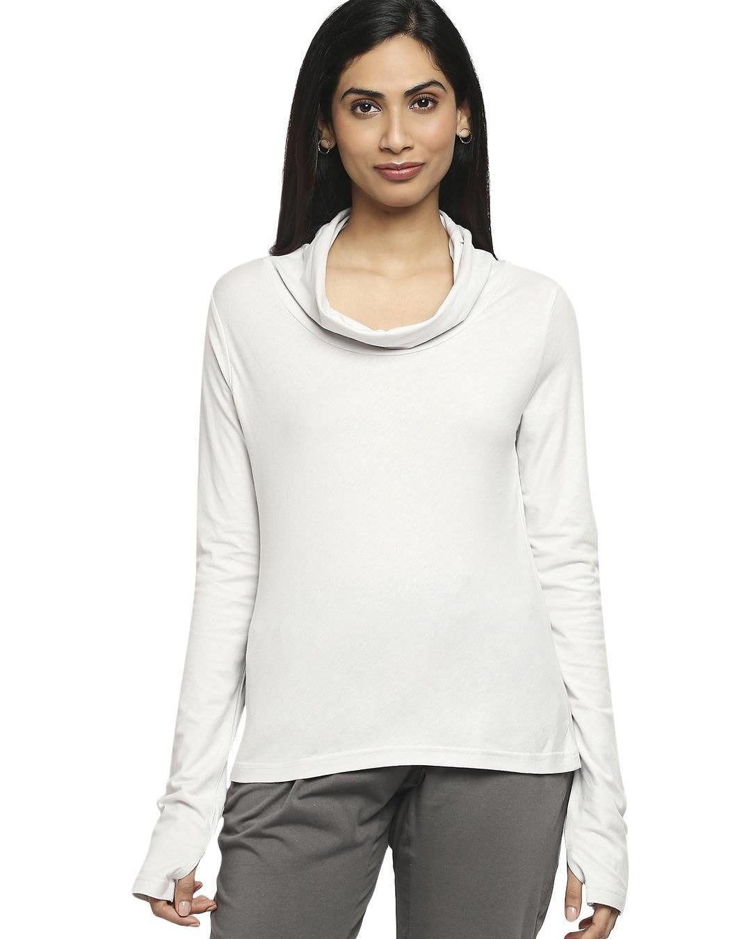 Effy Long Sleeve Top in Neutral solid - Our Better Planet