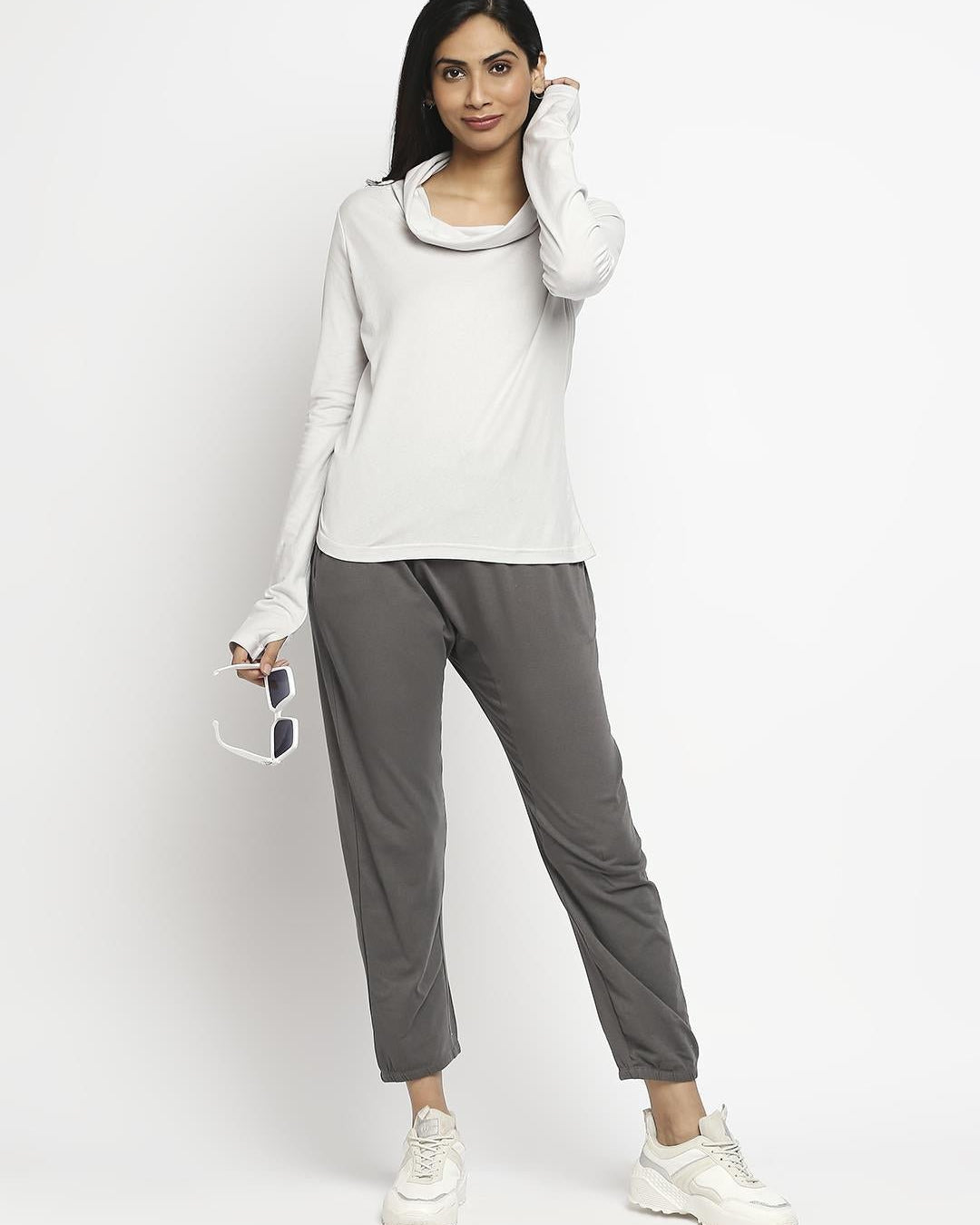 Effy Long Sleeve Top in Neutral solid - Our Better Planet