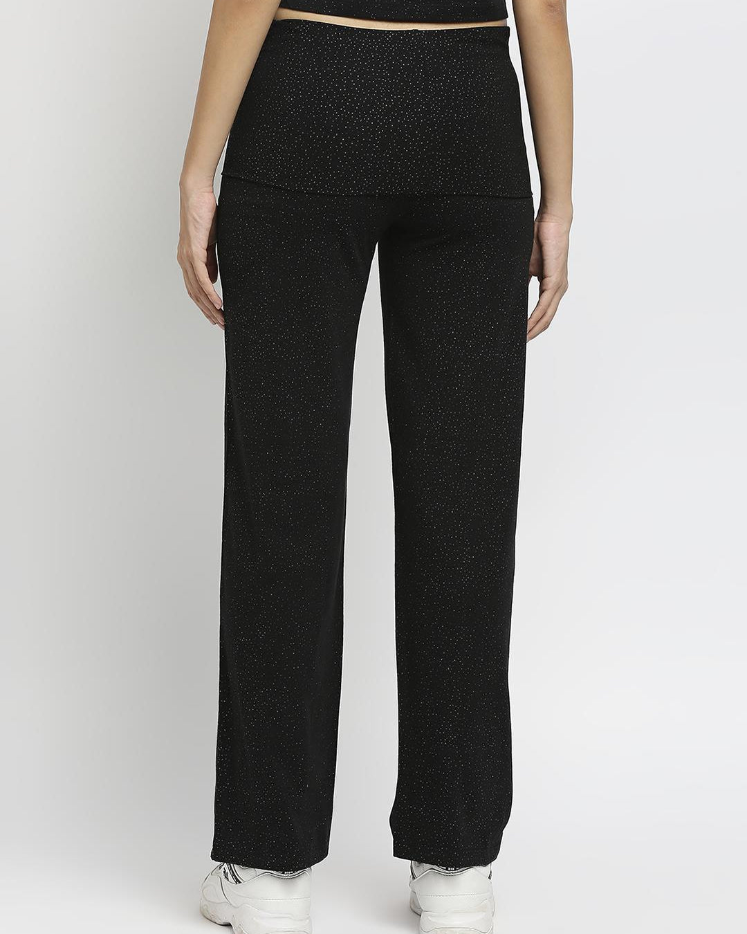 Effy Roll Top Pant In Black Glitter - Our Better Planet