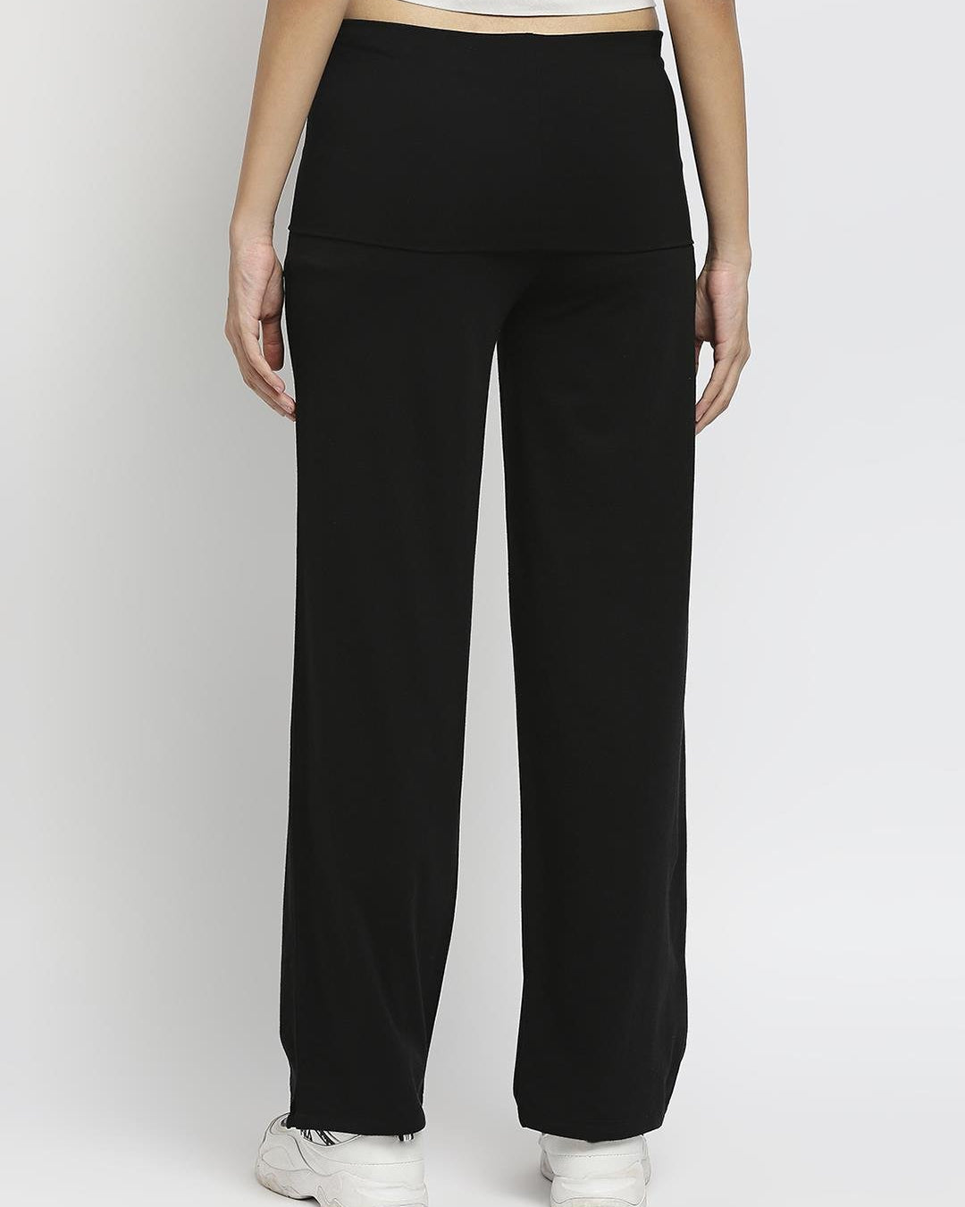 Effy Roll Top Pant In Black Solid - Our Better Planet