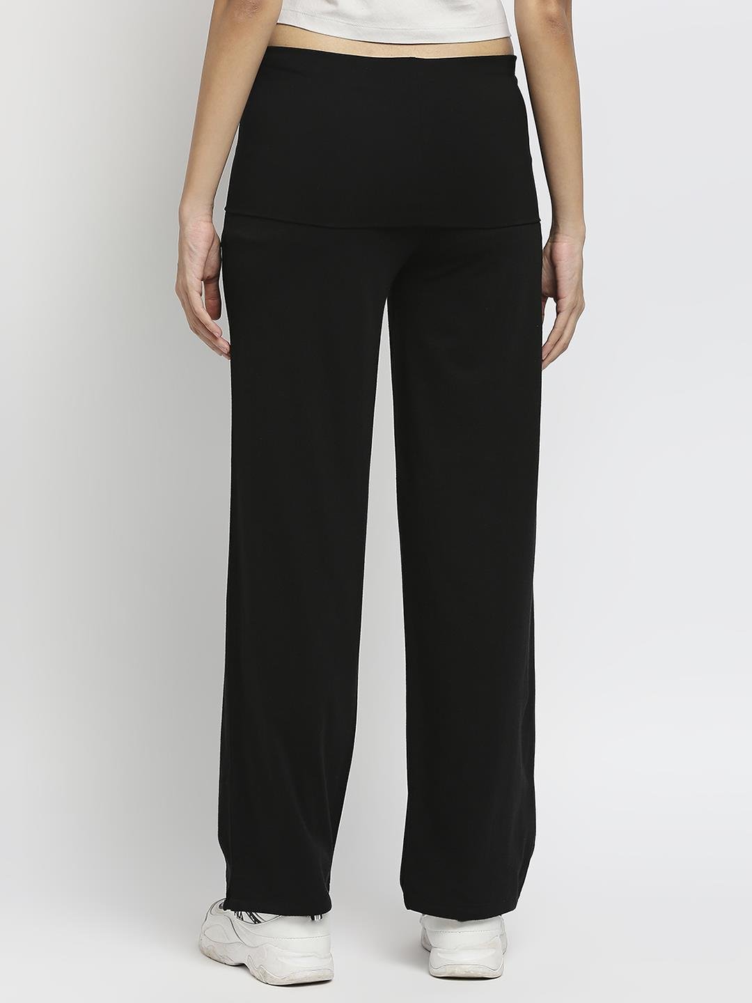 Effy Roll Top Pant In Black Solid - Our Better Planet