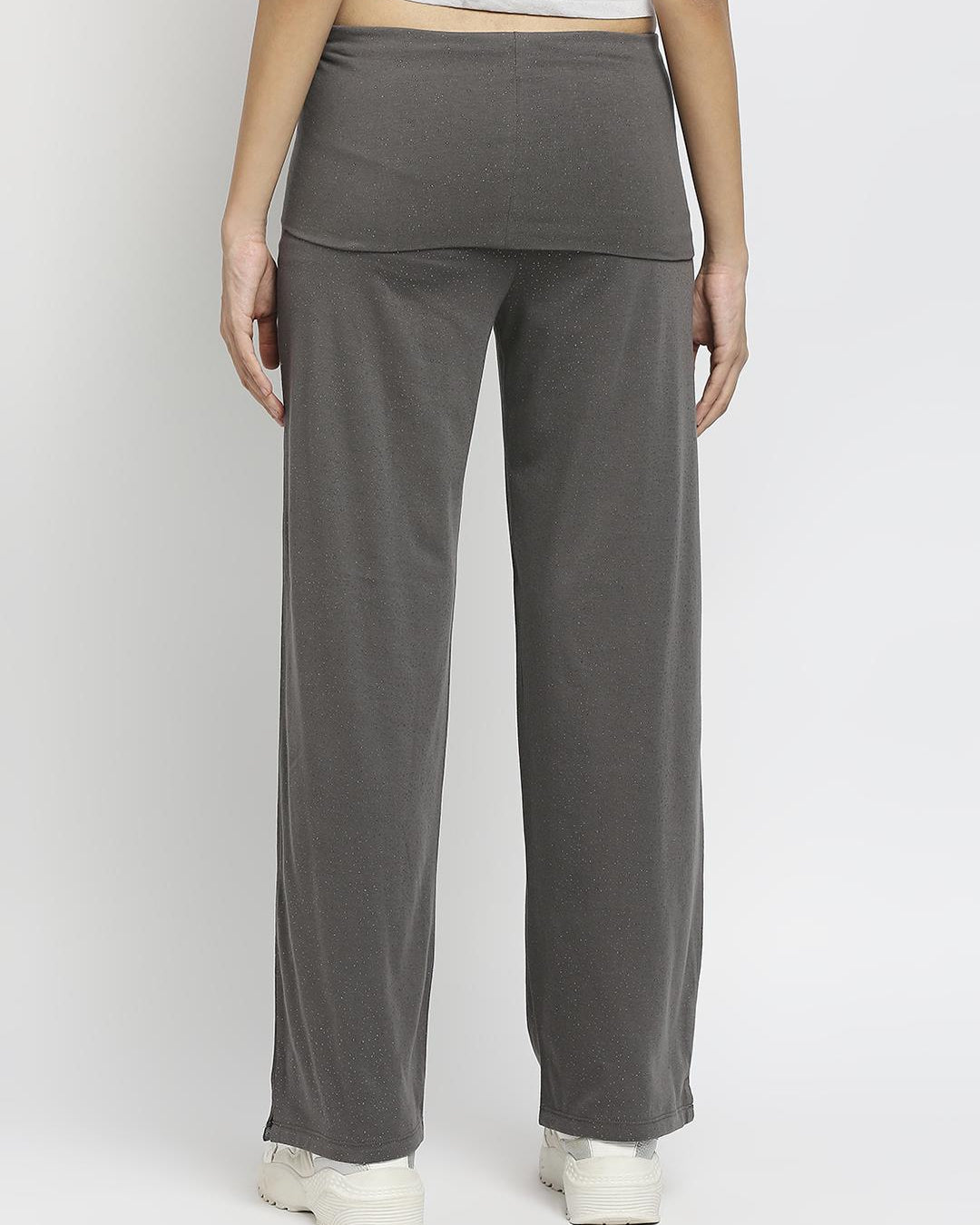 Effy Roll Top Pant In Grey Glitter - Our Better Planet