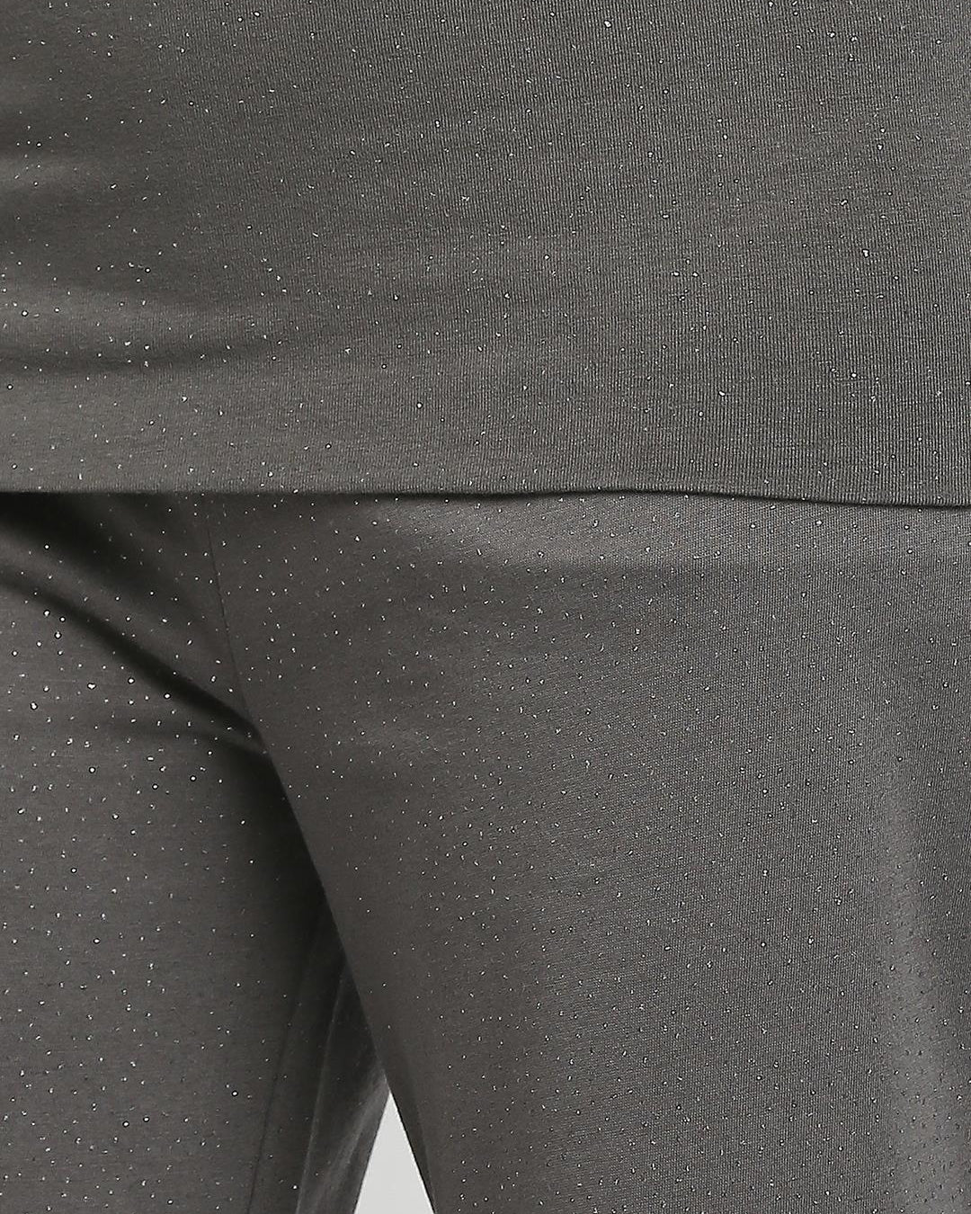 Effy Roll Top Pant In Grey Glitter - Our Better Planet