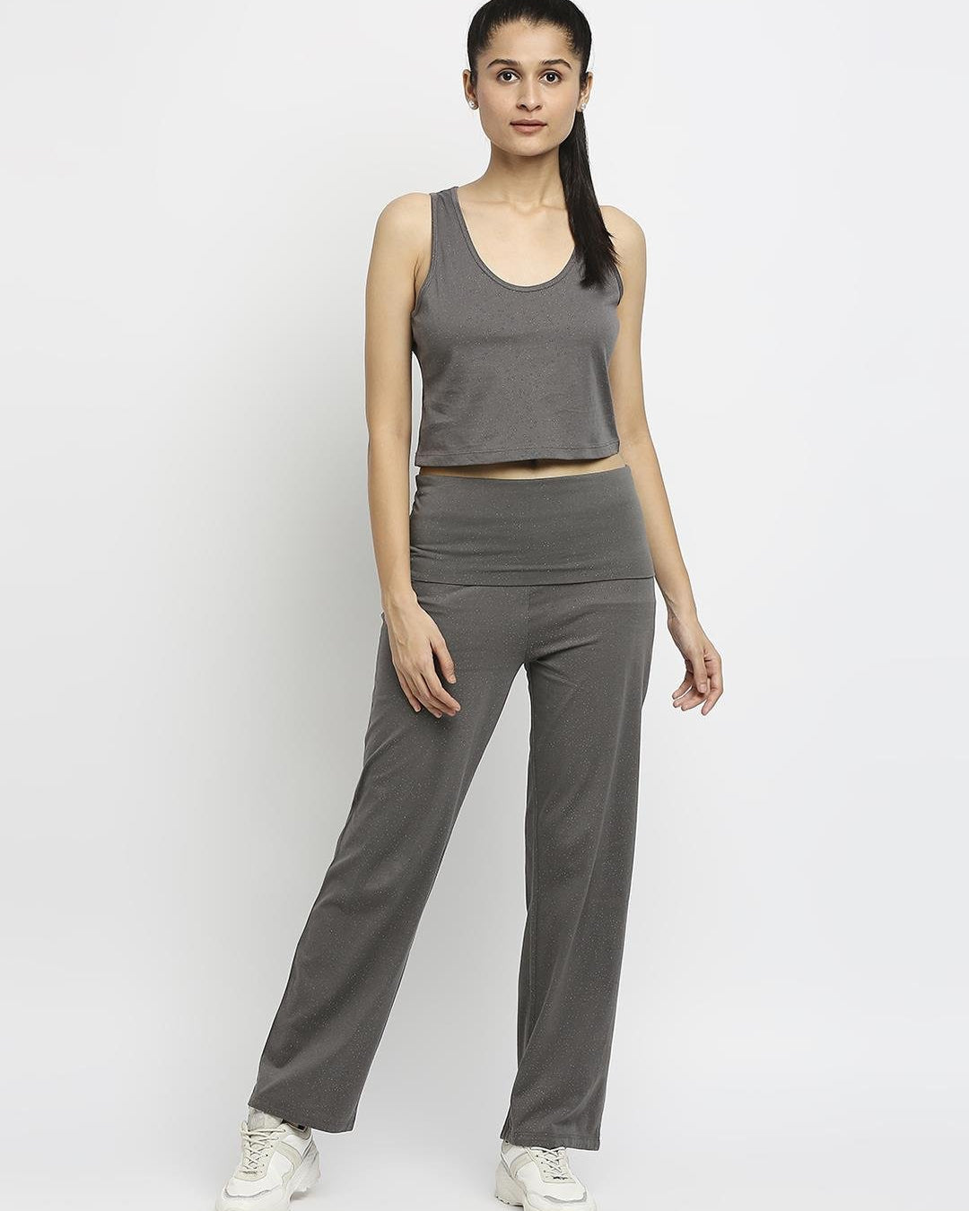Effy Roll Top Pant in Grey Solid - Our Better Planet