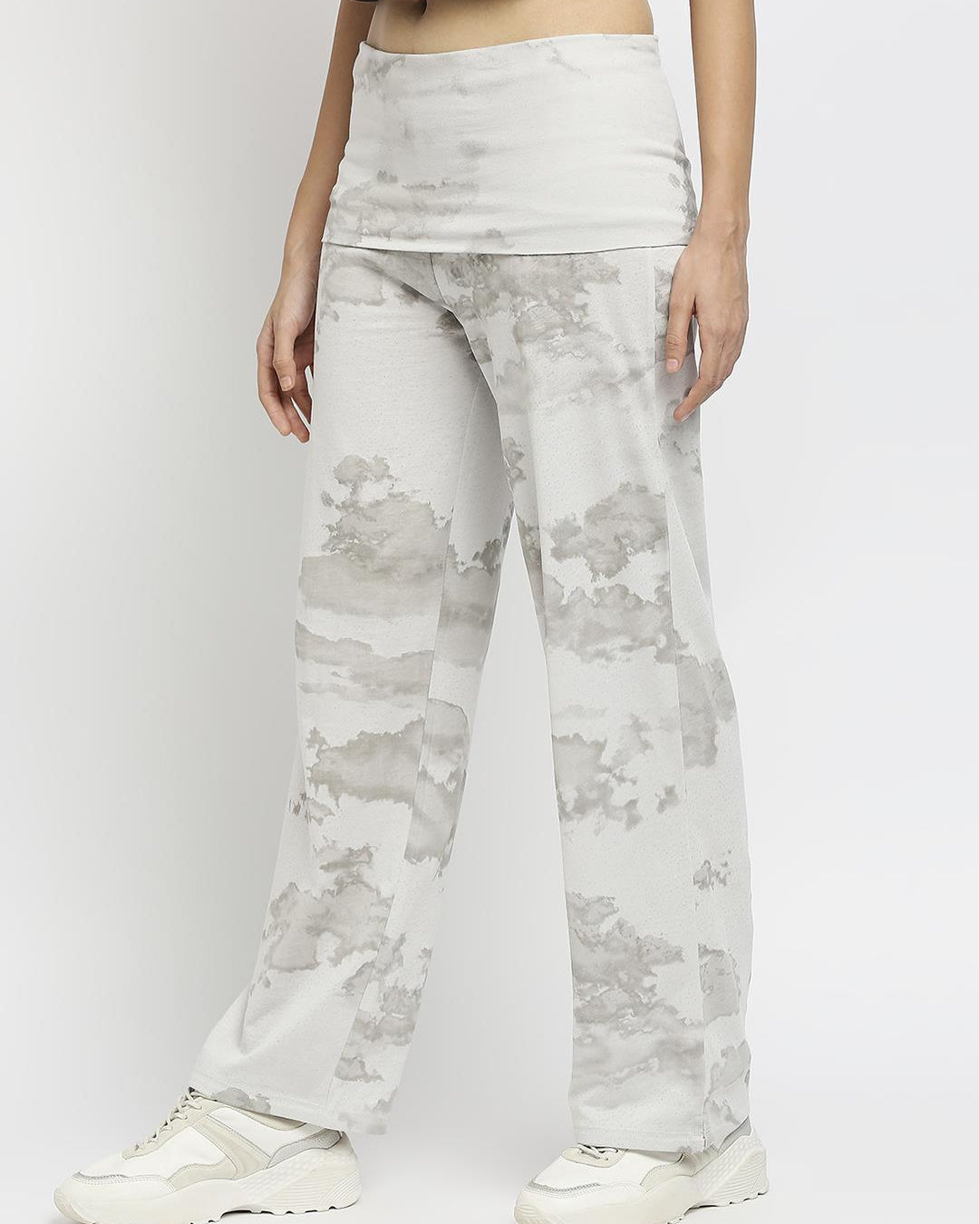 Effy Roll Top Pant In Netural Cloud Glitter - Our Better Planet