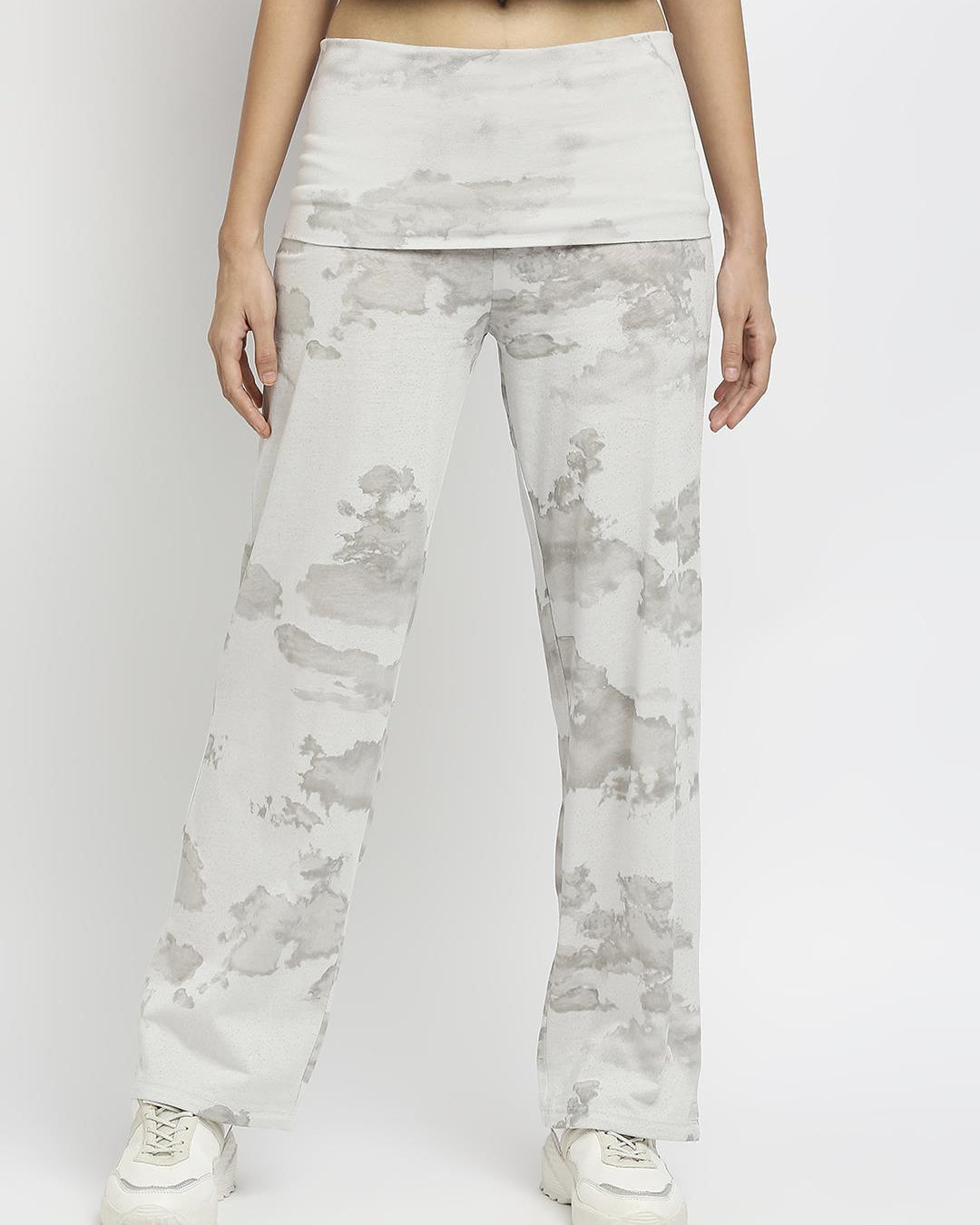 Effy Roll Top Pant In Netural Cloud Glitter - Our Better Planet