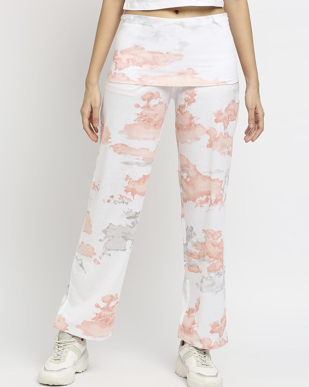 Effy Roll Top Pant In White Cloud Glitter - Our Better Planet