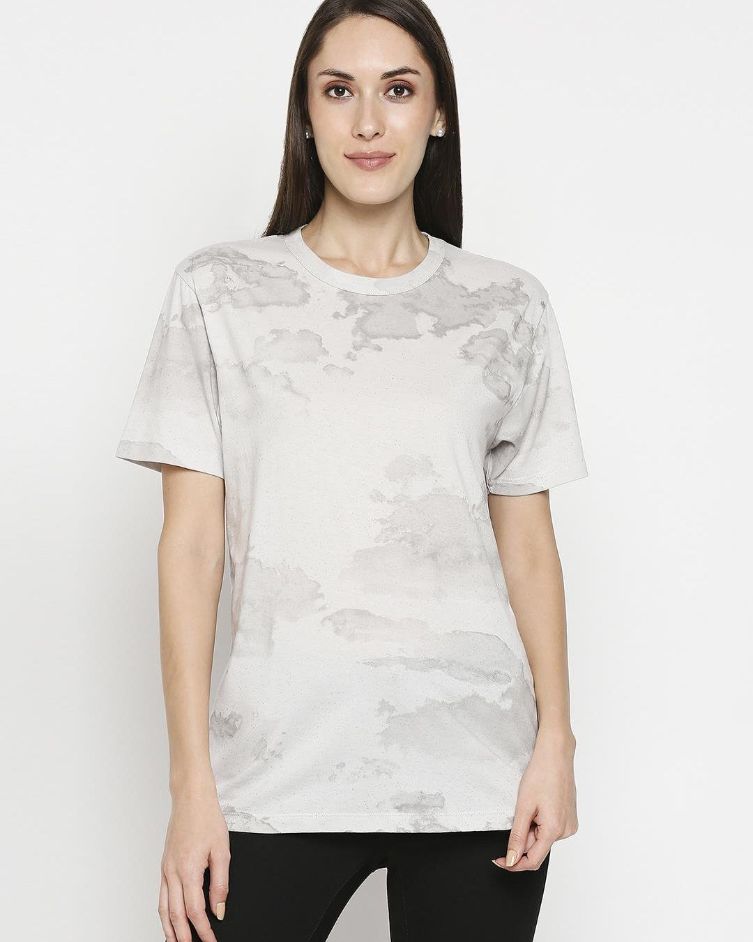 Effy T- Shirt in neutral cloud glitterprint - Our Better Planet