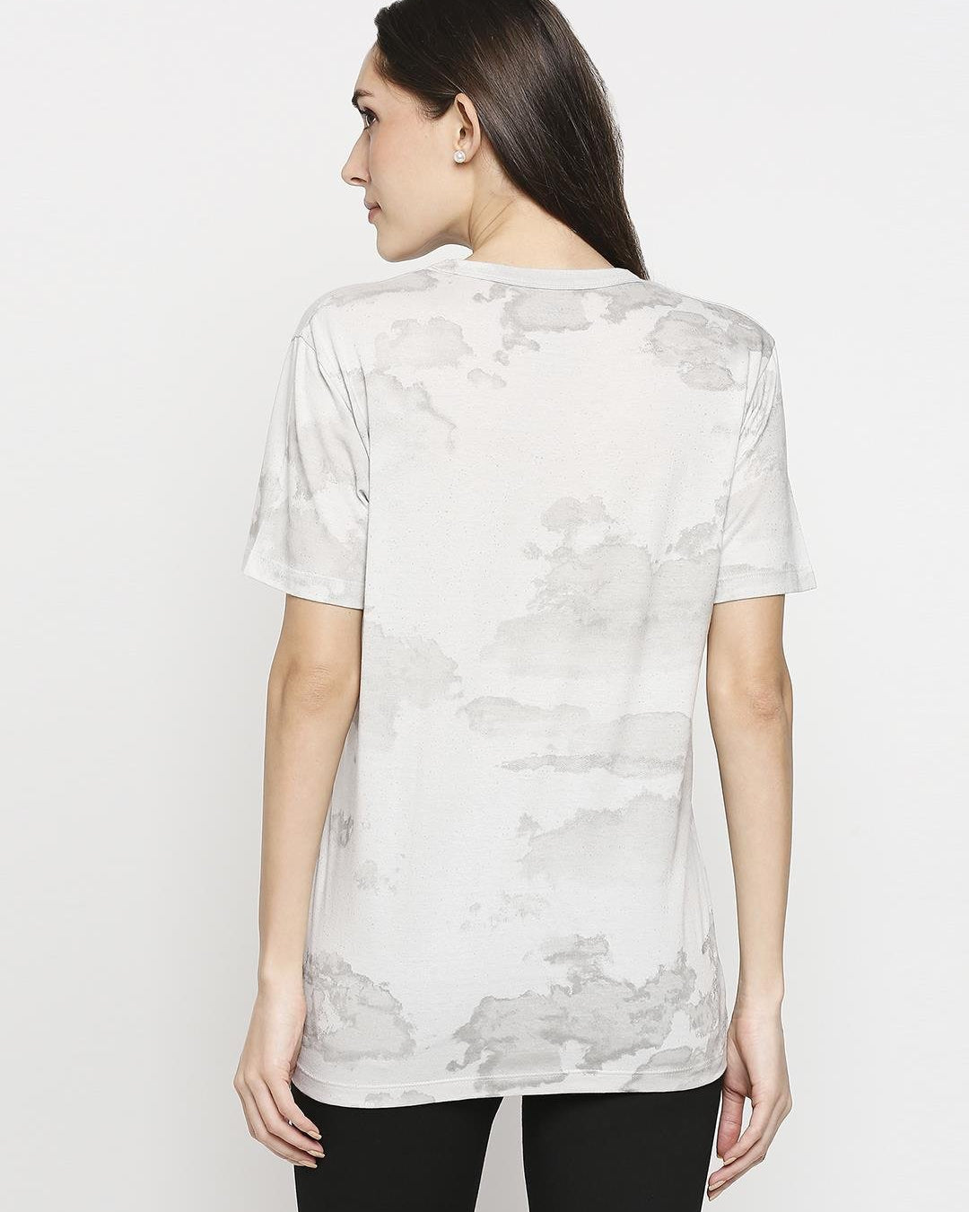 Effy T- Shirt in neutral cloud glitterprint - Our Better Planet
