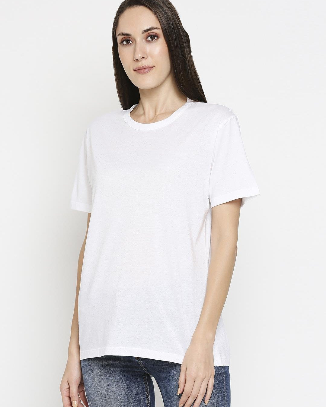Effy T- Shirt in White Glitter Print - Our Better Planet