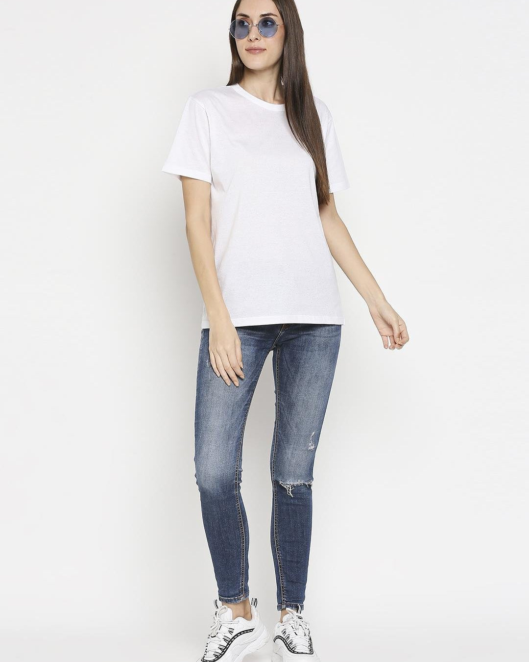 Effy T- Shirt in White Glitter Print - Our Better Planet