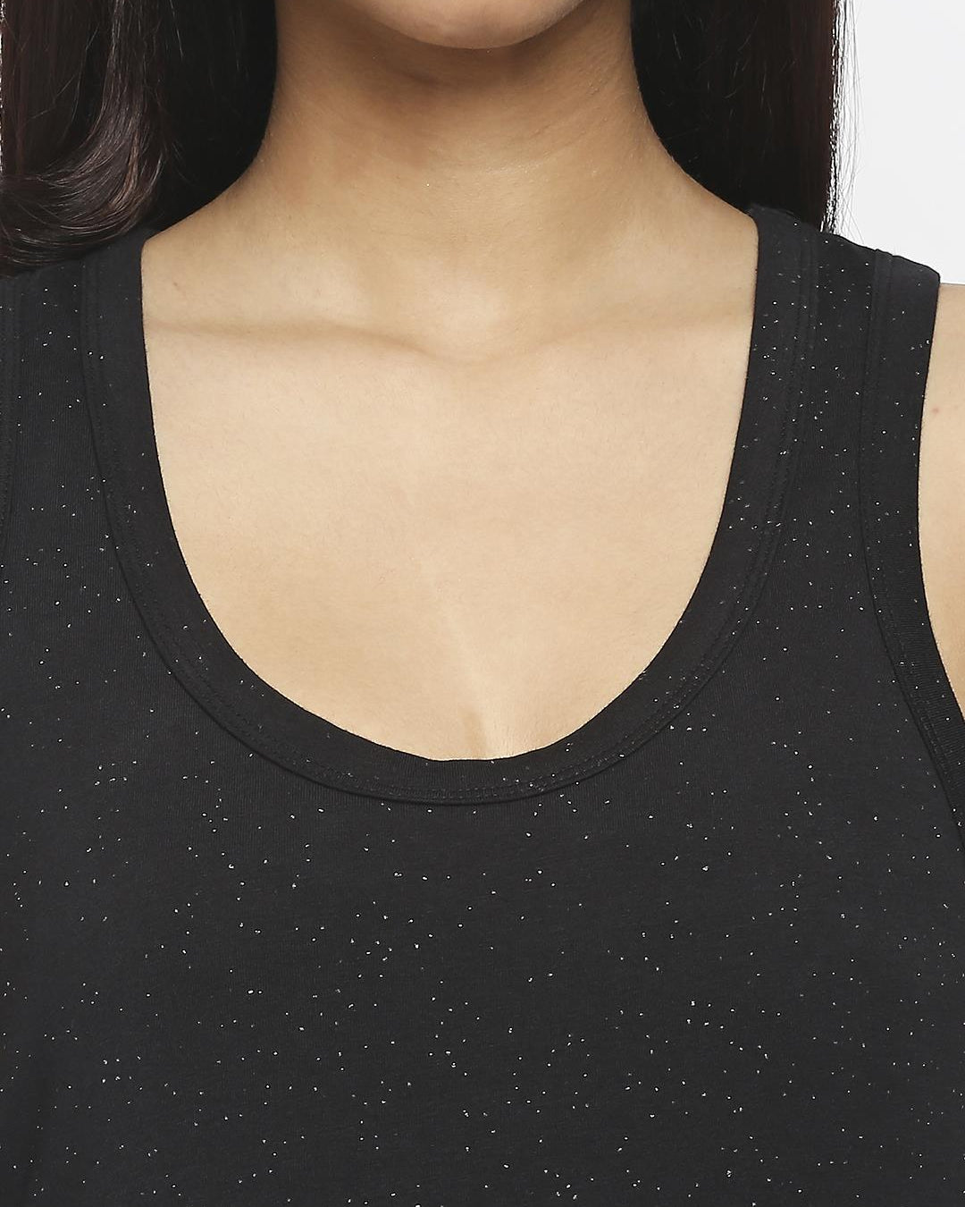 Effy Tank Dress In Black Glitter - Our Better Planet