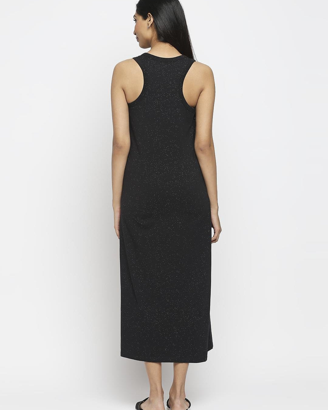 Effy Tank Dress In Black Glitter - Our Better Planet