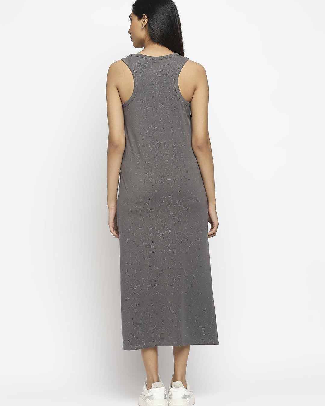 Effy Tank Dress In Grey Glitter - Our Better Planet