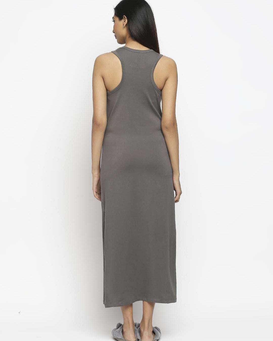Effy Tank Dress In Grey Solid - Our Better Planet