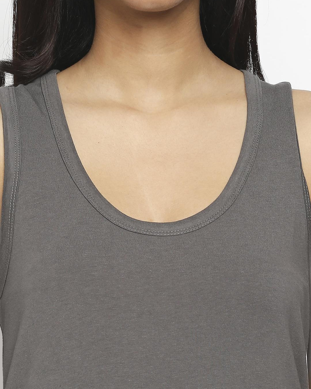 Effy Tank Dress In Grey Solid - Our Better Planet