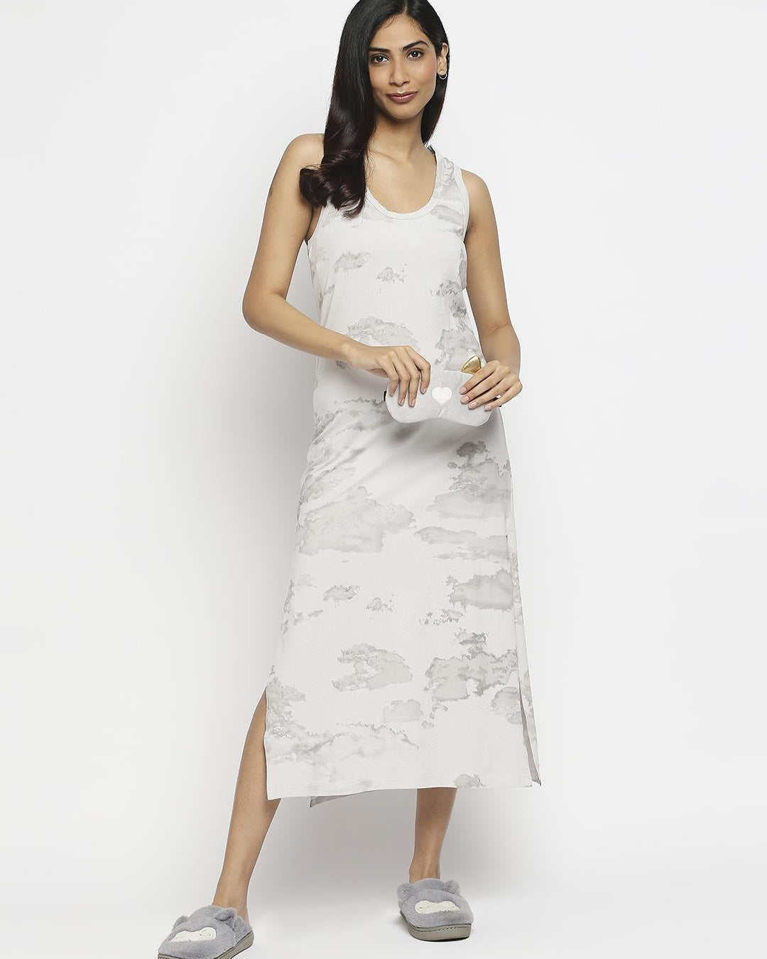 Effy Tank Dress In Neutral Cloud Glitter - Our Better Planet