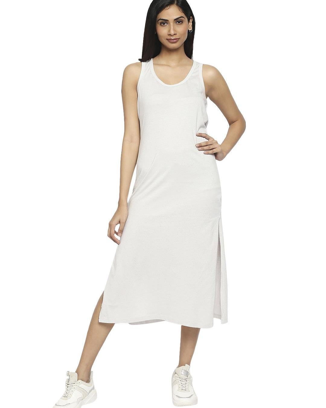 Effy Tank Dress In Neutral Glitter - Our Better Planet