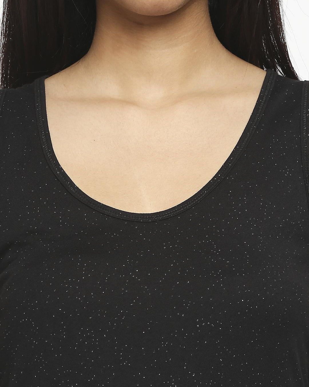 Effy Tank Top In Black Glitter - Our Better Planet