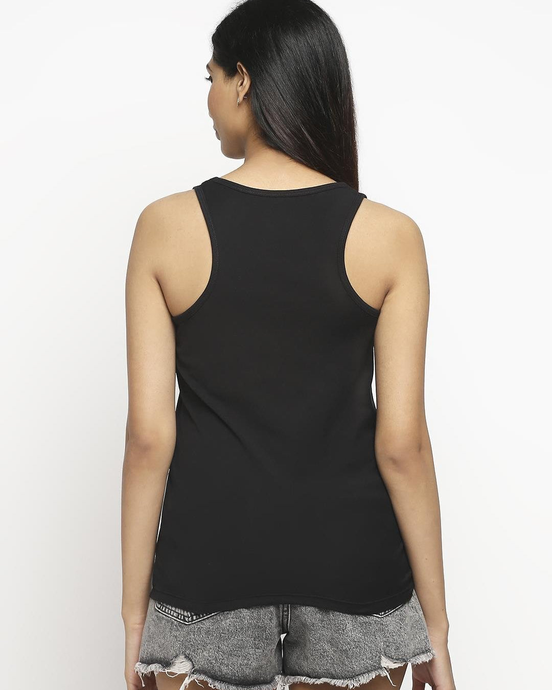 Effy Tank Top In Black Solid - Our Better Planet