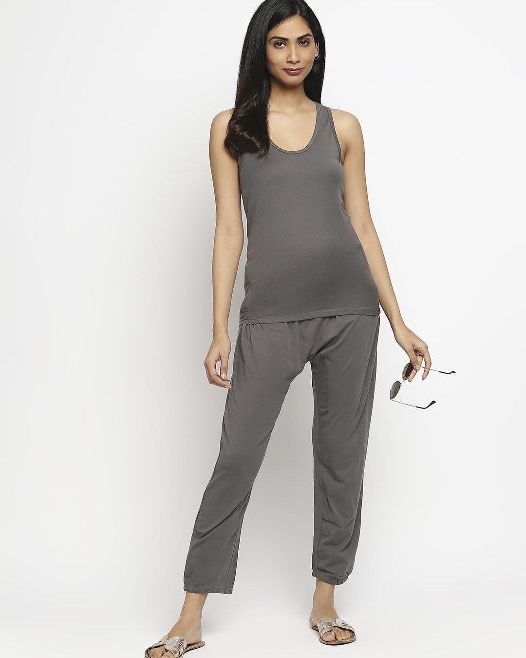 Effy Tank Top In Grey Solid - Our Better Planet