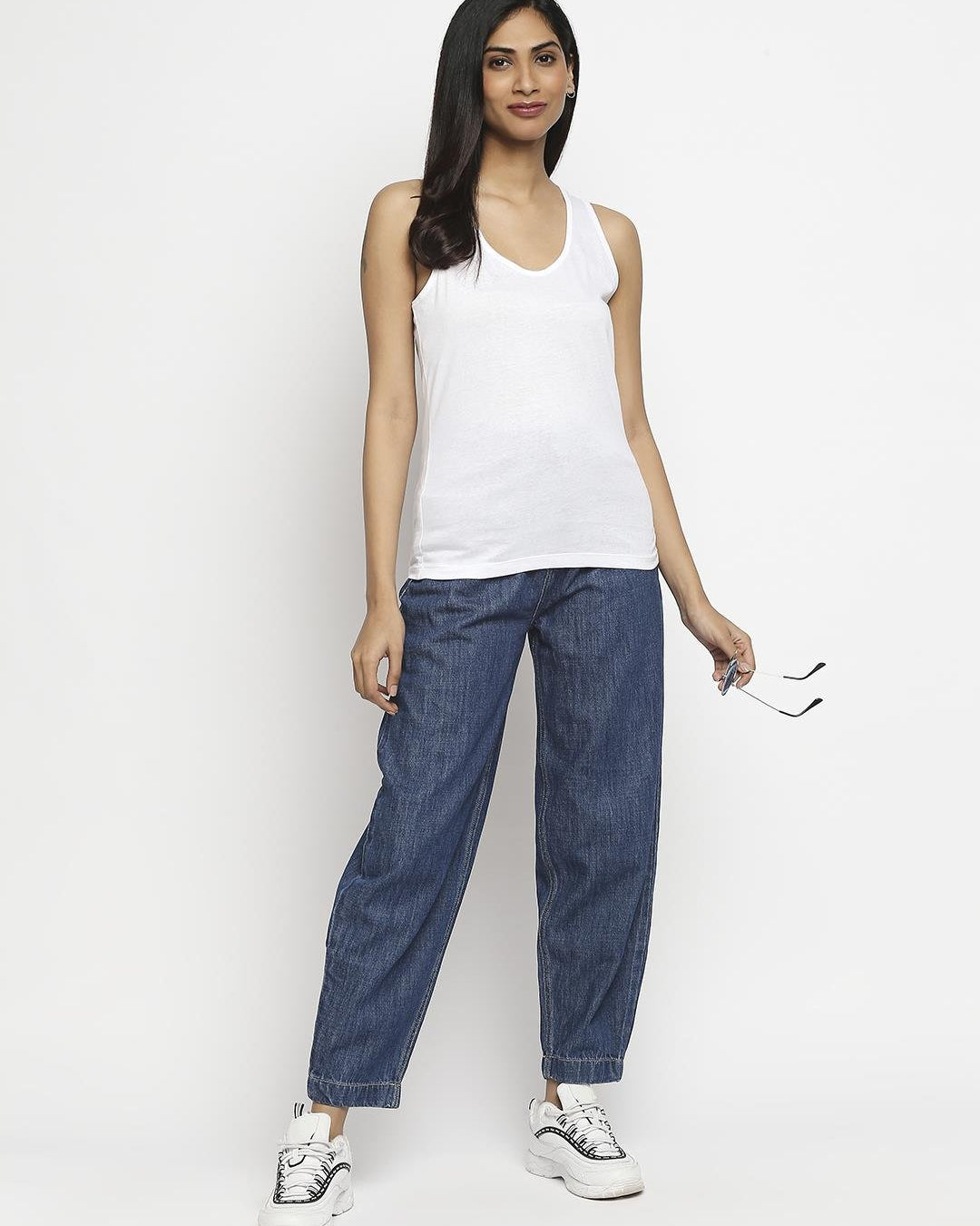 Effy Tank Top In White Glitter - Our Better Planet