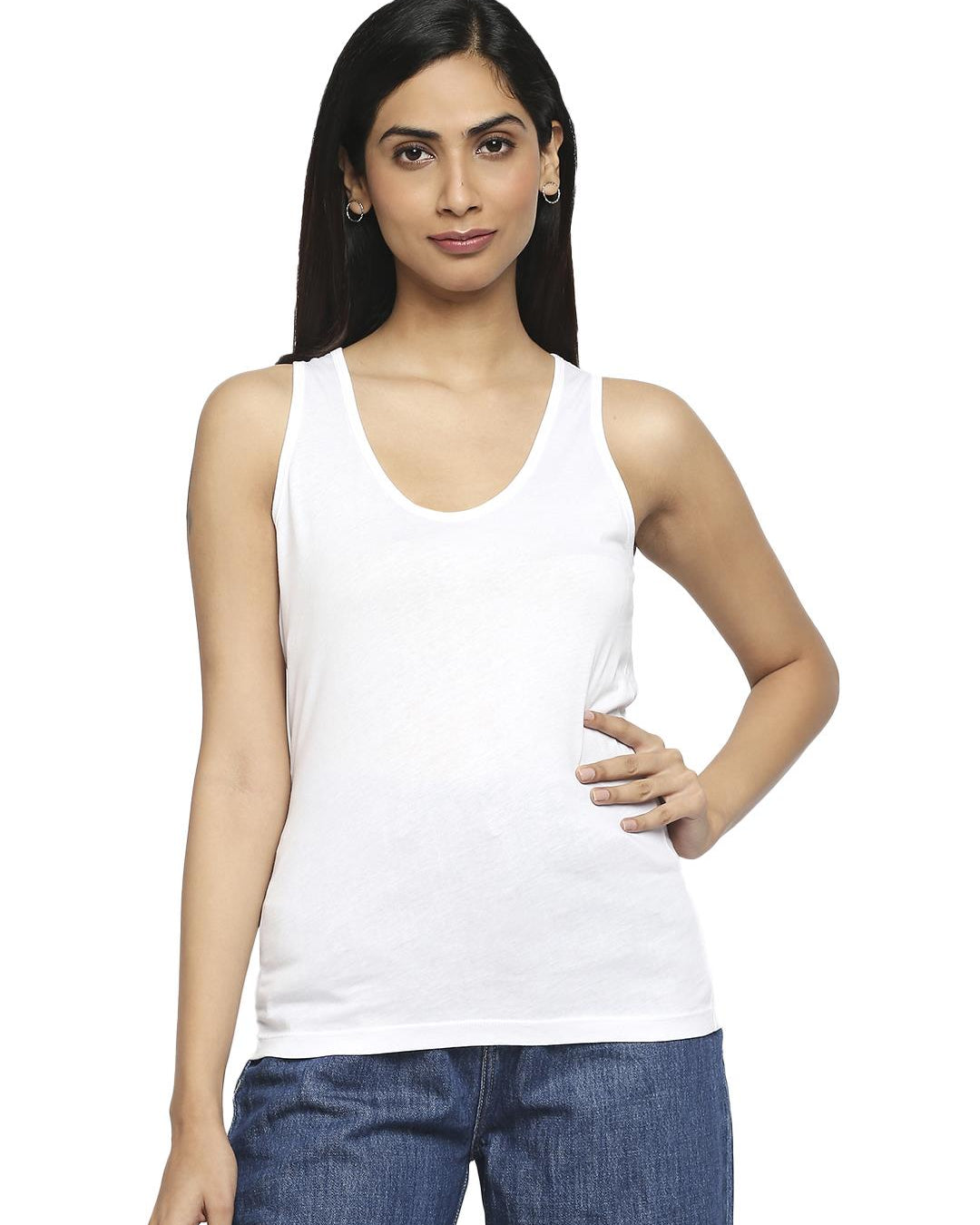 Effy Tank Top In White Solid - Our Better Planet