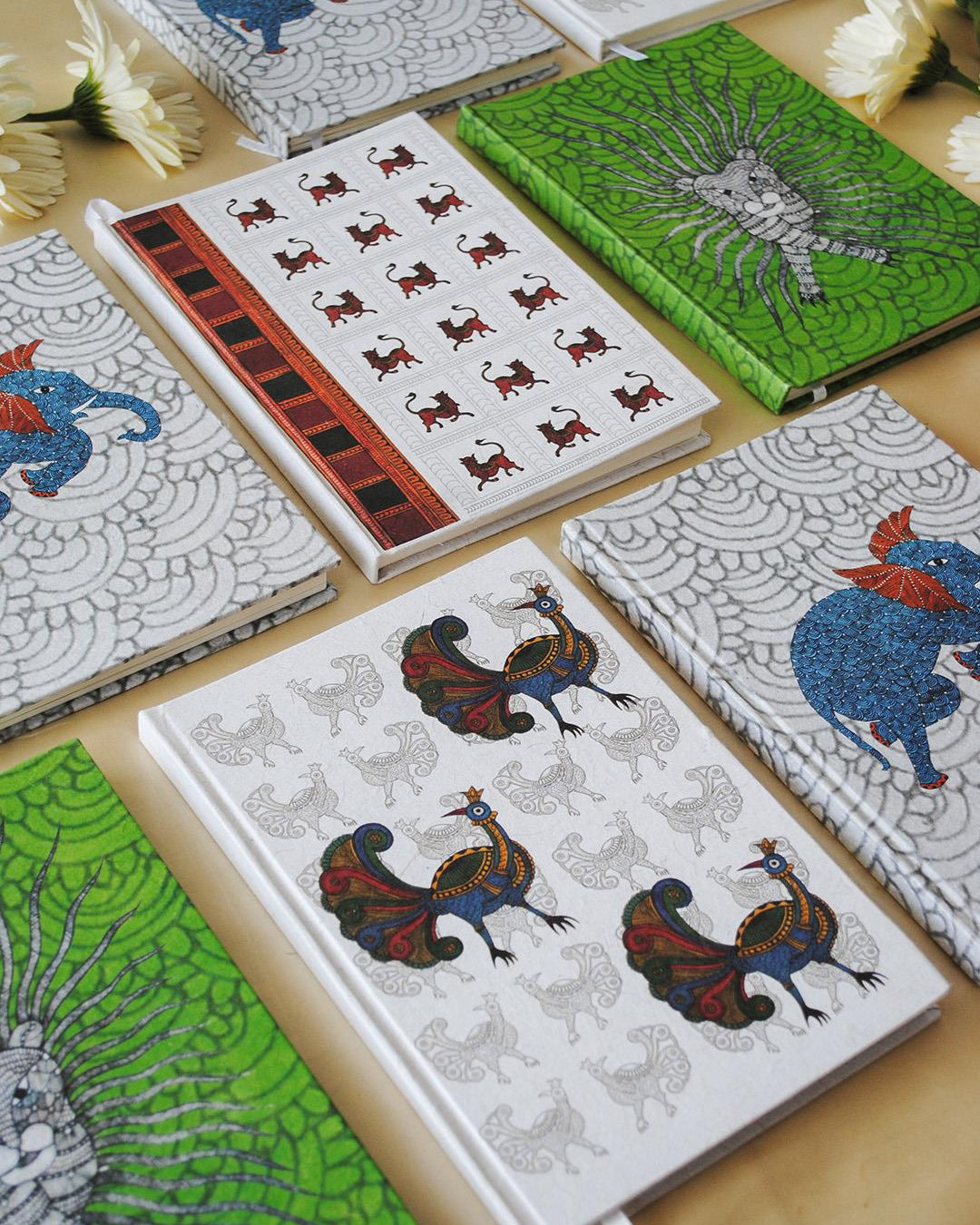 Ekibeki Ekibeki Chitrakathi Mayur Journal 1Pcs Notebook White - Our Better Planet