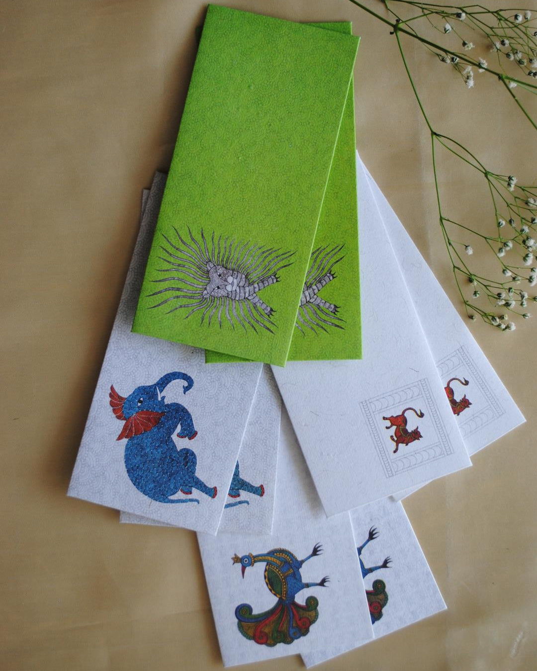 Ekibeki Ekibeki Gond-Chitrakathi Envelopes - Set of 8 - Our Better Planet