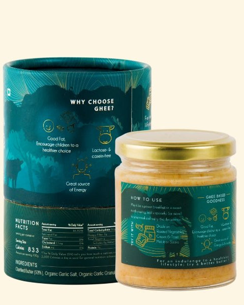 Garlic Ghee Spread With Himalayan Pink Salt 200 ml - Our Better Planet