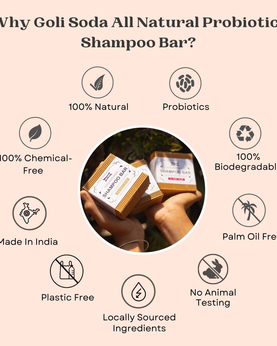 Goli Soda All Natural Probiotics Shampoo Bar for Oily Hair - 90 g - Our Better Planet