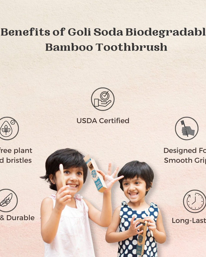 Goli Soda Bamboo Toothbrush - Bpa-Free, Vegan, Verified Non-Toxic - Adult - Our Better Planet