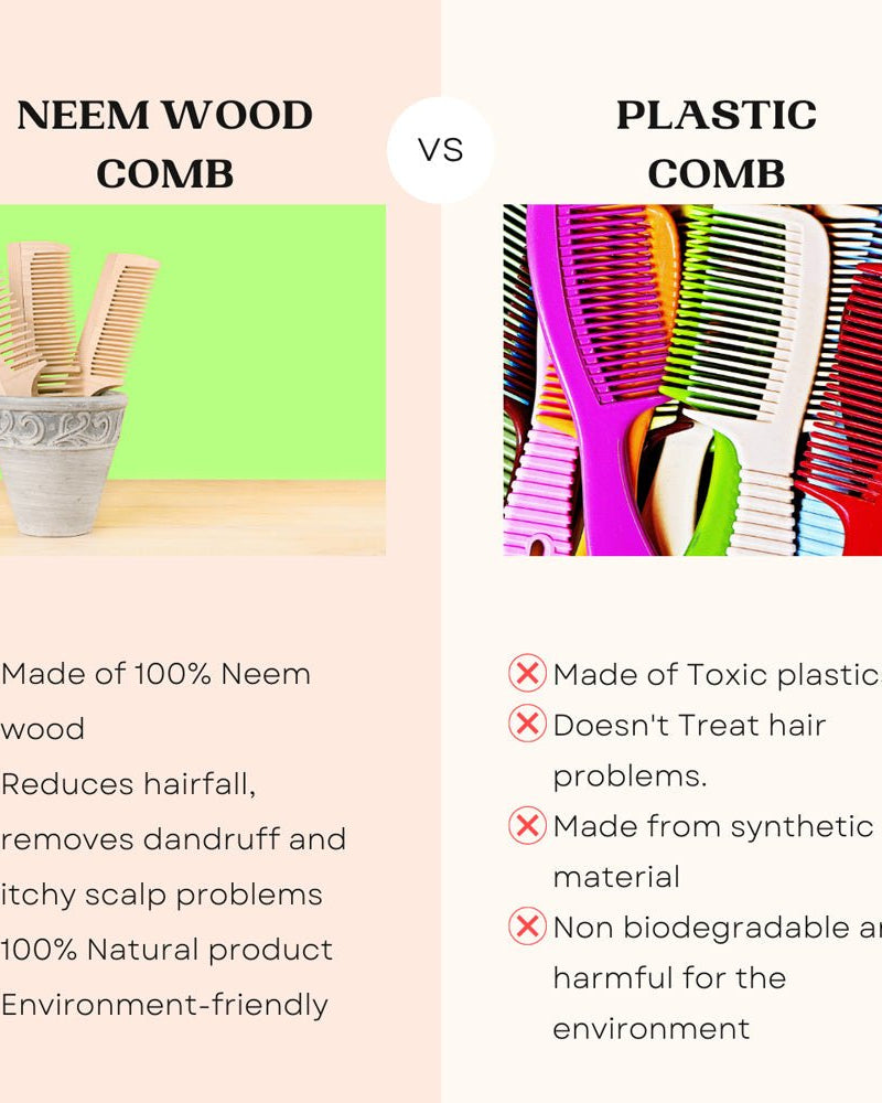 Goli Soda Neem Wood Comb - Double Tooth - Our Better Planet