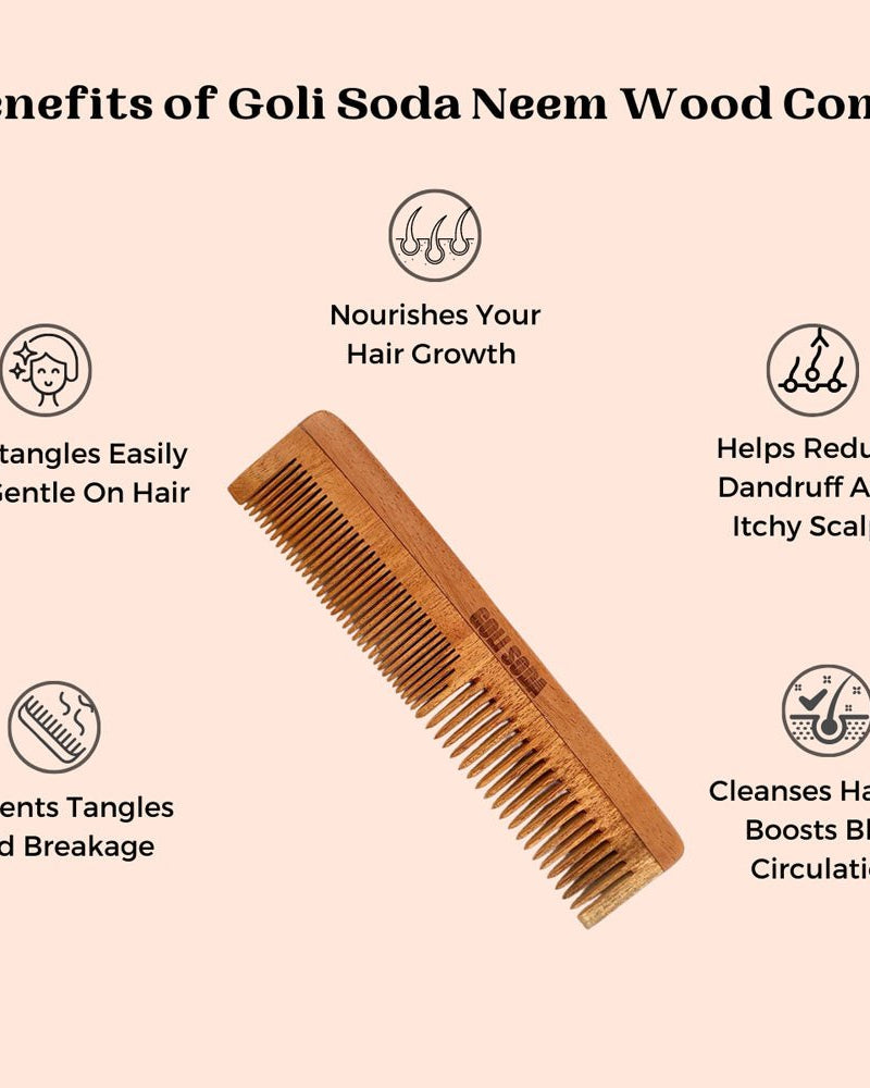 Goli Soda Neem Wood Comb - Double Tooth - Our Better Planet