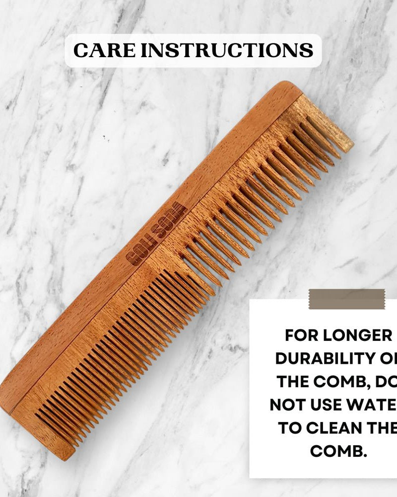 Goli Soda Neem Wood Comb - Double Tooth - Our Better Planet