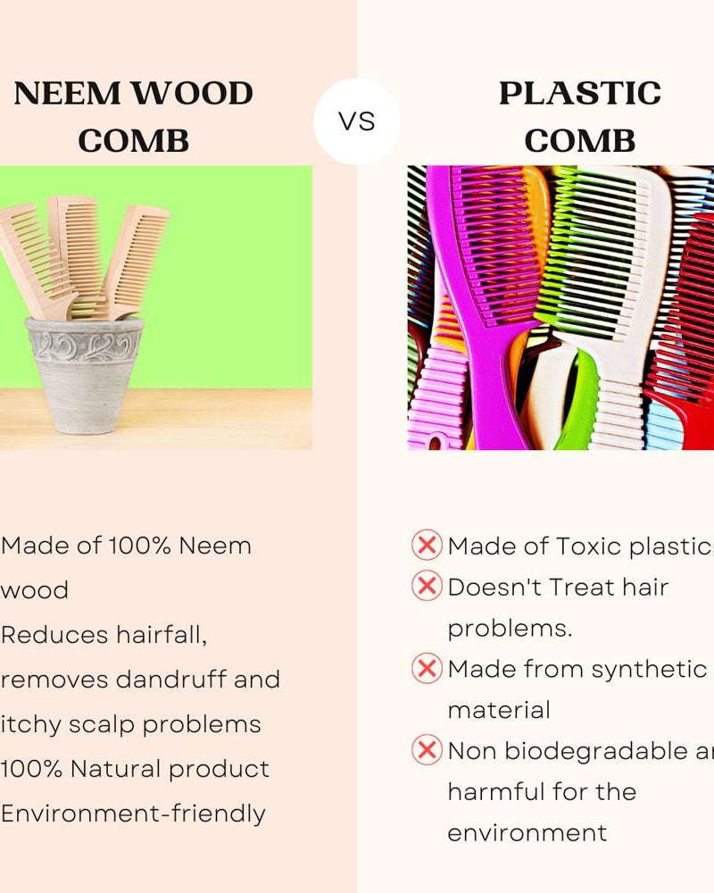 Goli Soda Neem Wood Comb - Wide Tooth with Handle - Our Better Planet