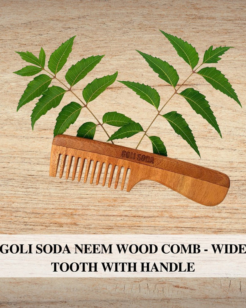 Goli Soda Neem Wood Comb - Wide Tooth with Handle - Our Better Planet