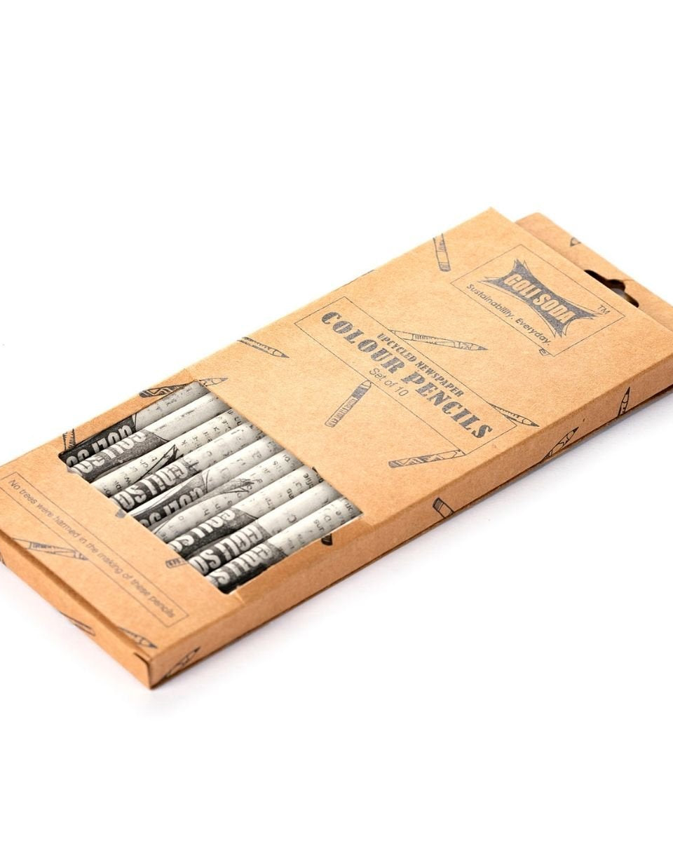 Goli Soda Newspaper Colour Pencils ( 10 Colours ) - Our Better Planet