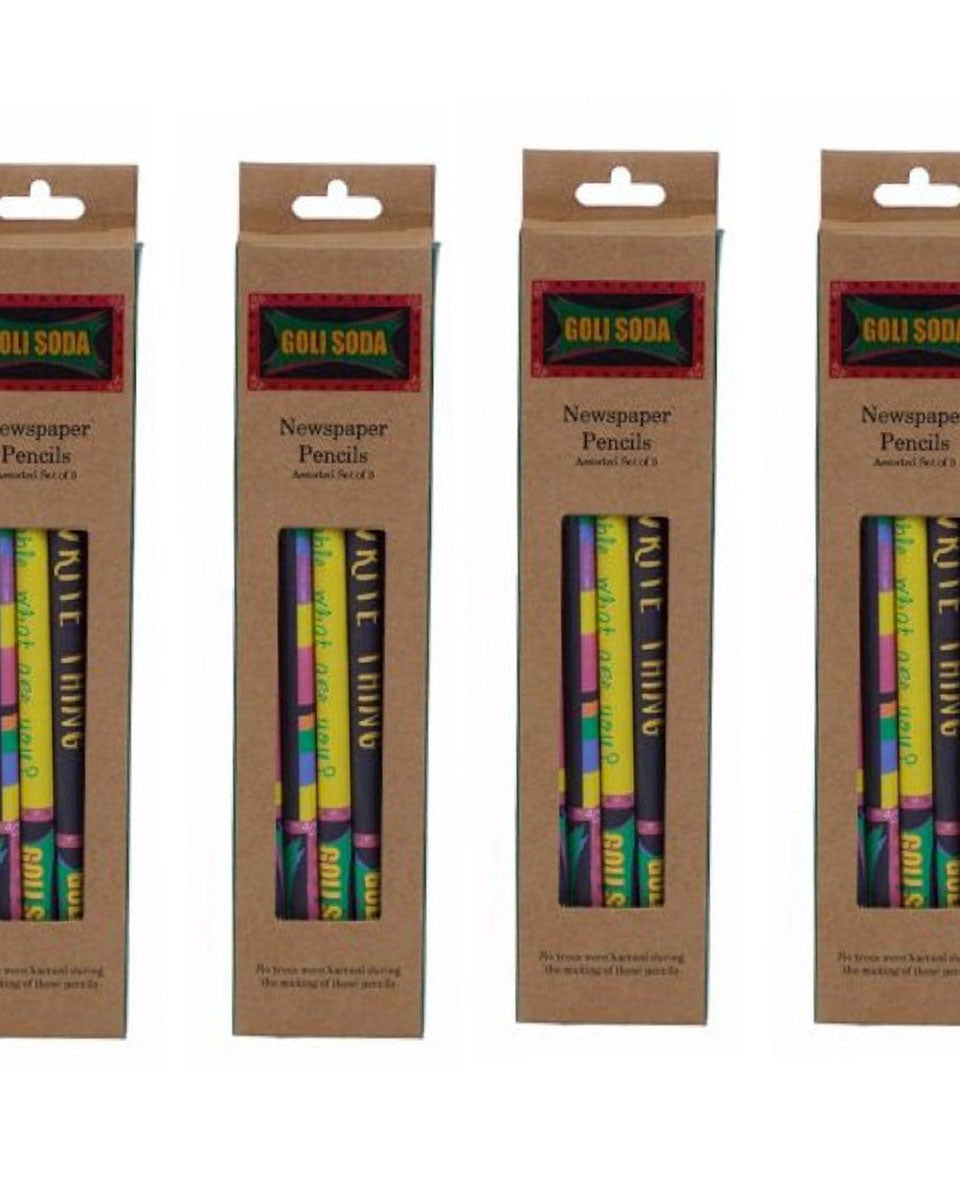 GOLI SODA Upcycled Multicolor Newspaper Pencils (Pack of 10) - Our Better Planet