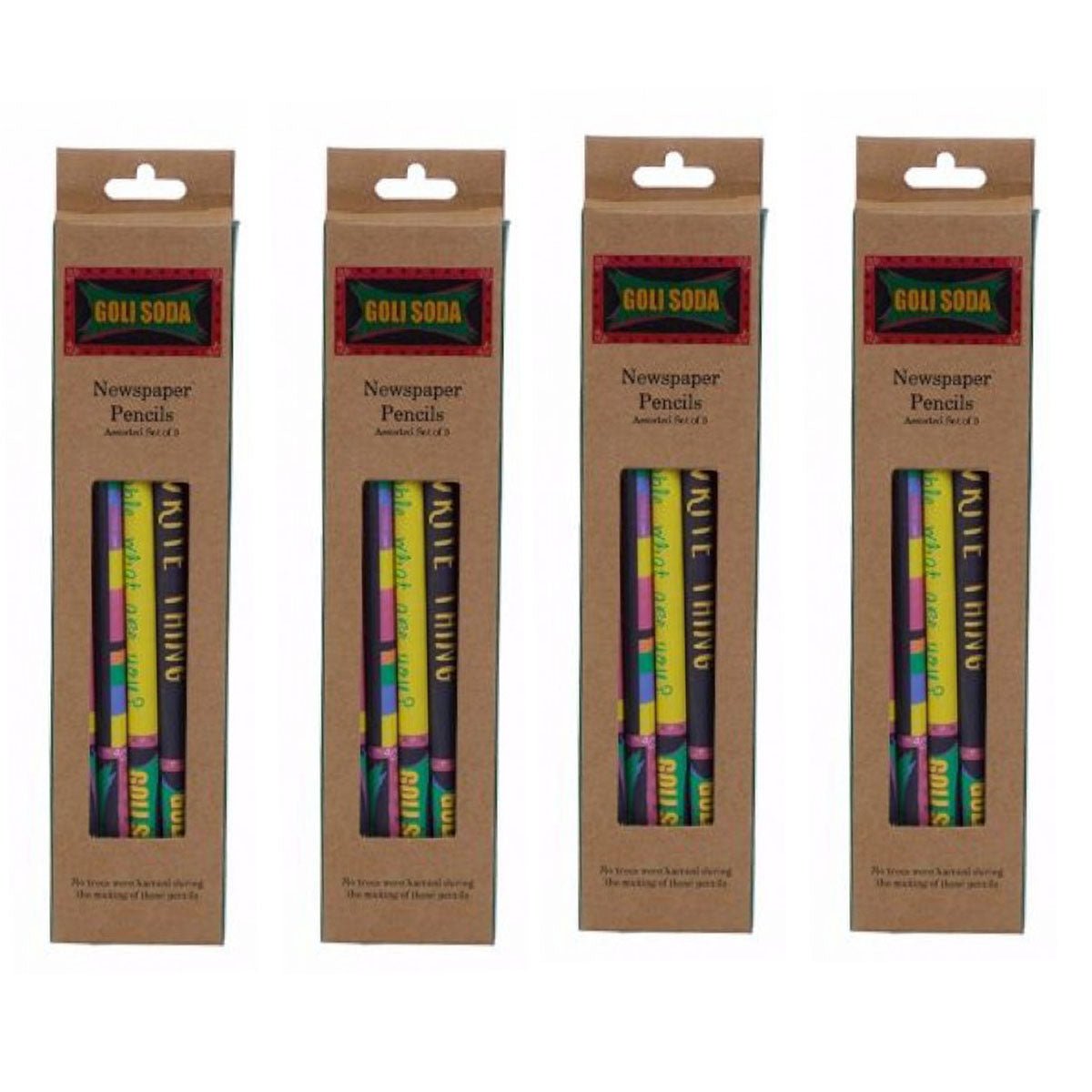 GOLI SODA Upcycled Multicolor Newspaper Pencils (Pack of 10) - Our Better Planet
