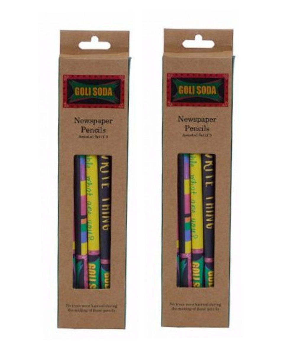 GOLI SODA Upcycled Multicolor Newspaper Pencils (Pack of 10) - Our Better Planet