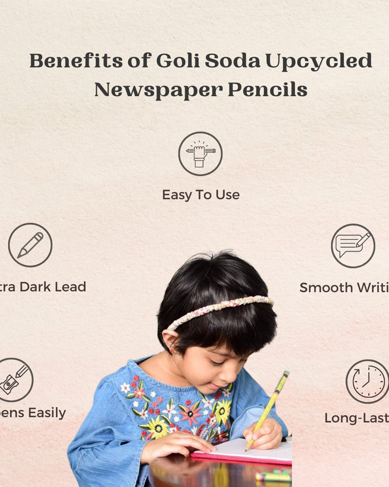 GOLI SODA Upcycled Multicolor Newspaper Pencils (Pack of 10) - Our Better Planet