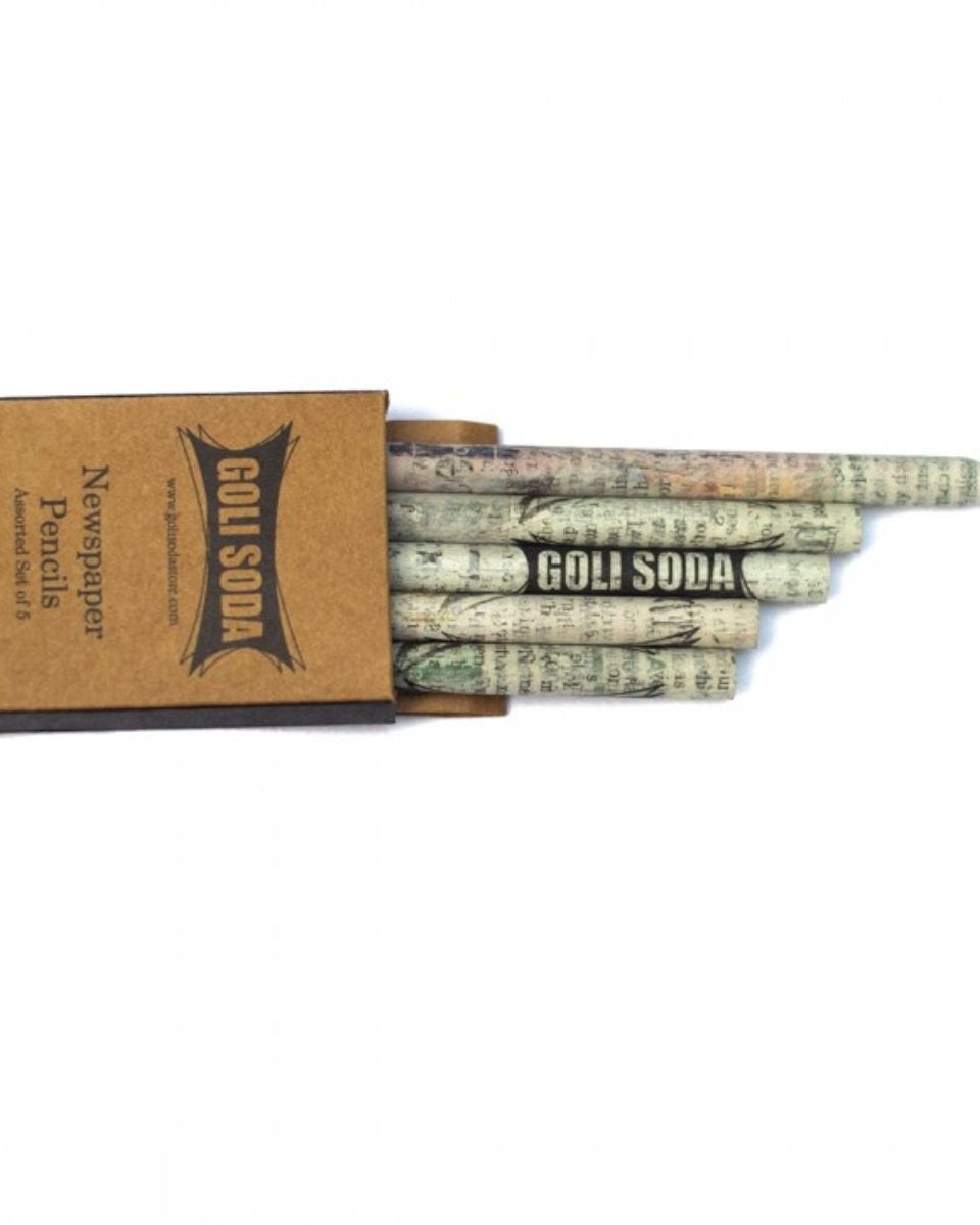 GOLI SODA Upcycled Plain Newspaper Pencils (Pack of 10) - Our Better Planet
