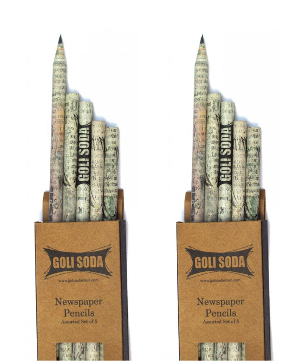 GOLI SODA Upcycled Plain Newspaper Pencils (Pack of 10) - Our Better Planet