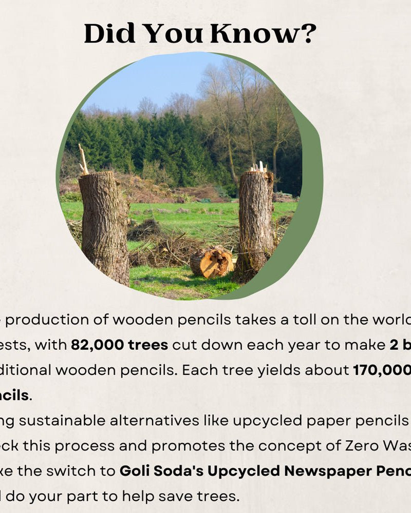 GOLI SODA Upcycled Plain Newspaper Pencils (Pack of 10) - Our Better Planet