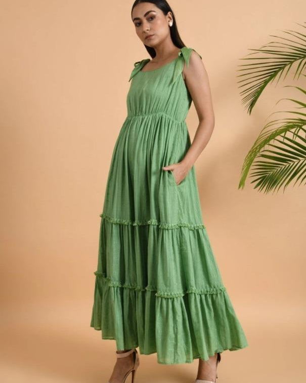 Green Cotton Maxi Dress - Our Better Planet