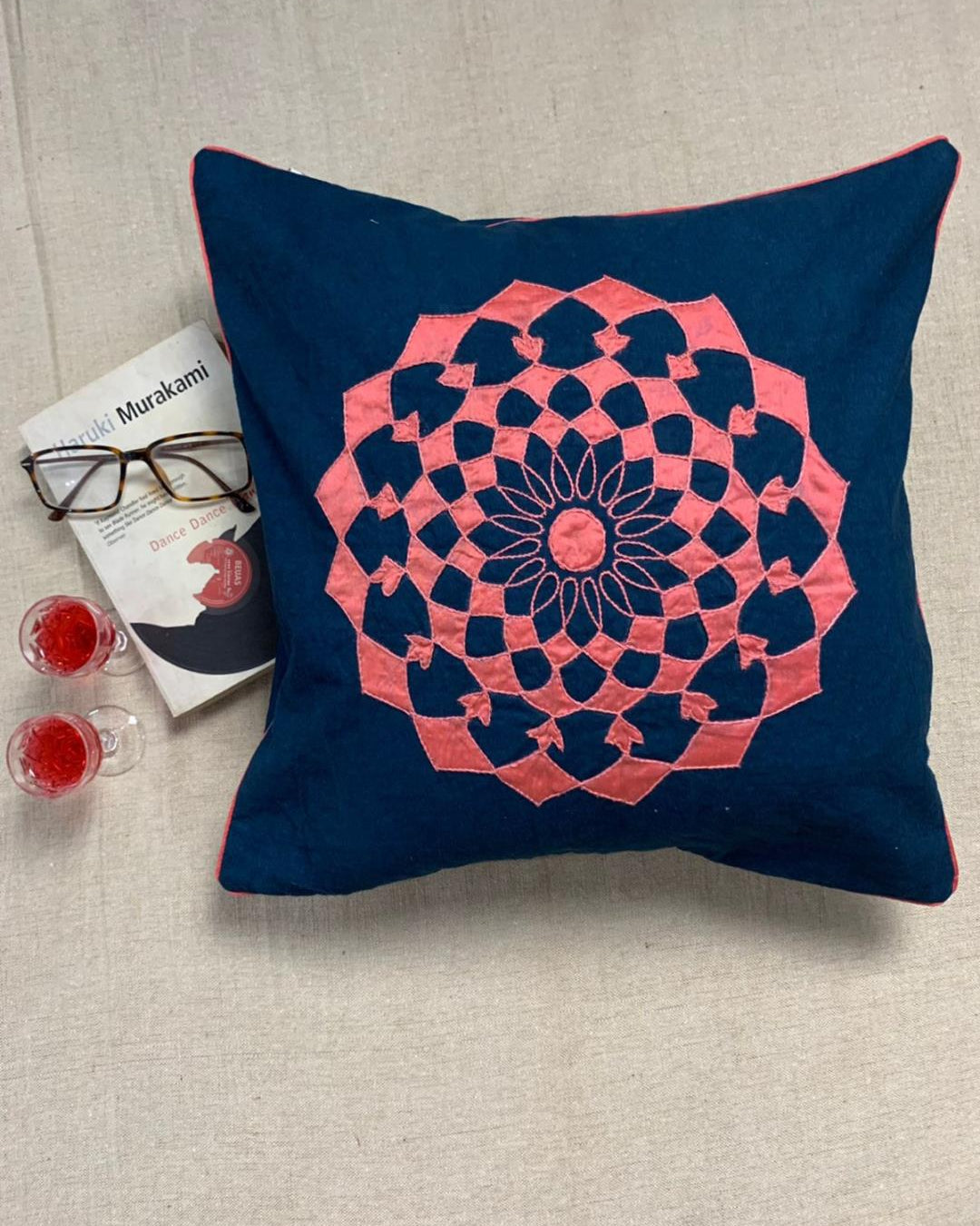 Hand Applique Cotton Cushion /A88 - Our Better Planet